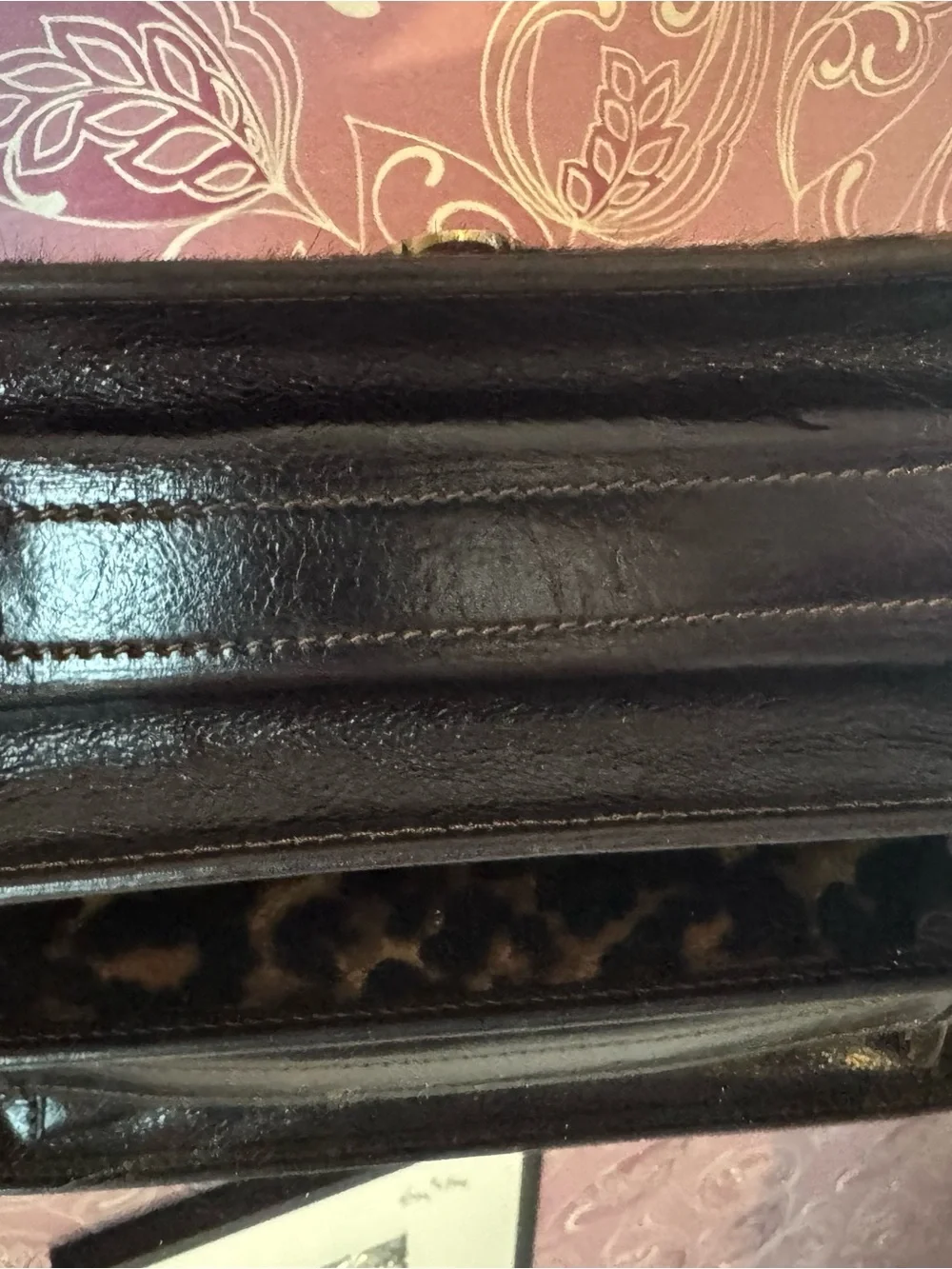 Pratesi Dr Bag Leopard Print Top-Handle Bag in Brown